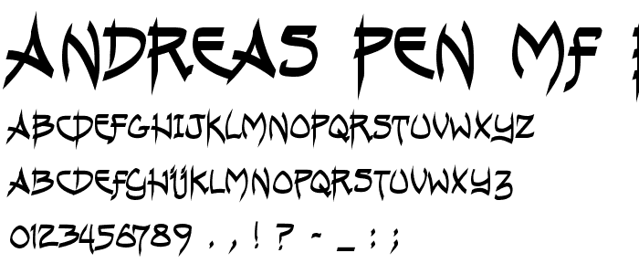 Andreas Pen MF Bold font